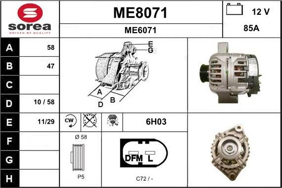 SNRA ME8071 - Генератор autocars.com.ua