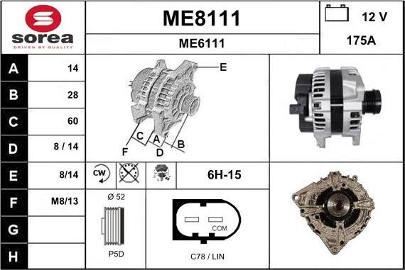 SNRA ME8111 - Генератор autocars.com.ua