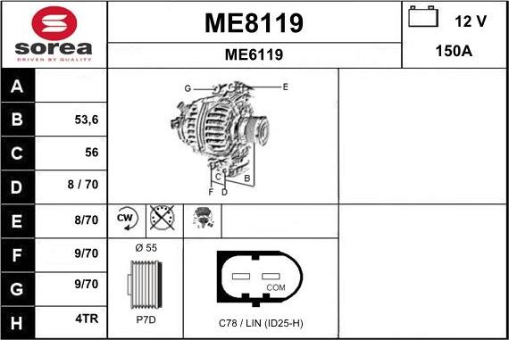 SNRA ME8119 - Генератор autocars.com.ua