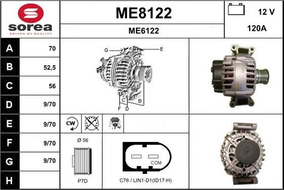 SNRA ME8122 - Генератор autocars.com.ua