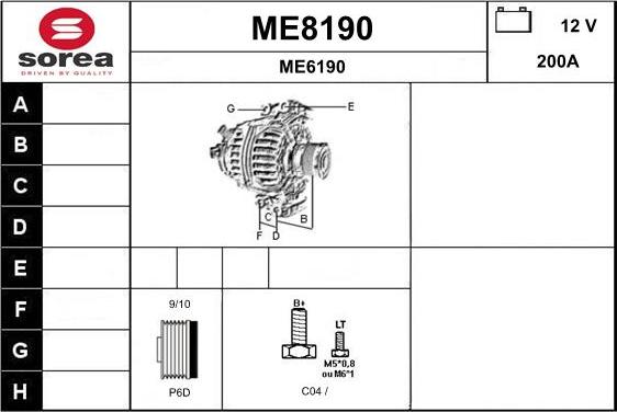 SNRA ME8190 - Генератор avtokuzovplus.com.ua