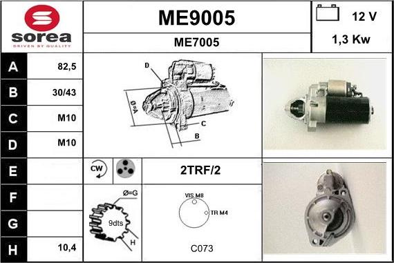 SNRA ME9005 - Стартер autocars.com.ua