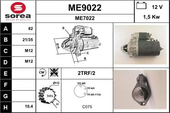 SNRA ME9022 - Стартер autodnr.net