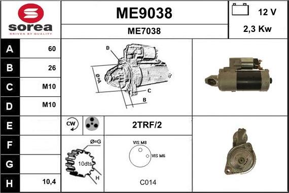 SNRA ME9038 - Стартер autodnr.net