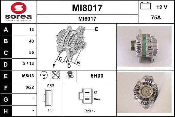 SNRA MI8017 - Генератор avtokuzovplus.com.ua