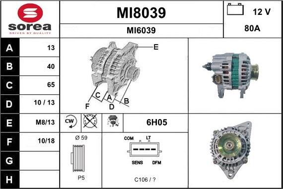 SNRA MI8039 - Генератор autocars.com.ua