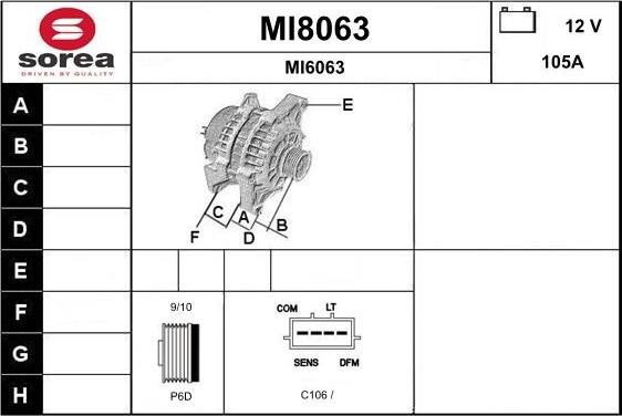 SNRA MI8063 - Генератор autocars.com.ua