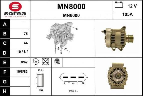 SNRA MN8000 - Генератор autocars.com.ua