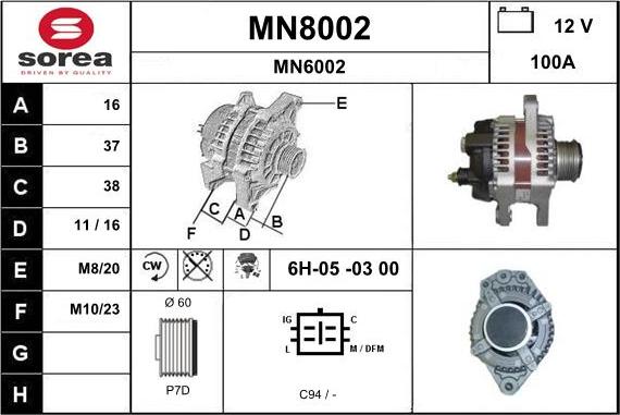 SNRA MN8002 - Генератор avtokuzovplus.com.ua