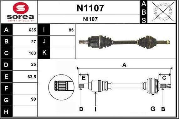 SNRA N1107 - Приводной вал avtokuzovplus.com.ua