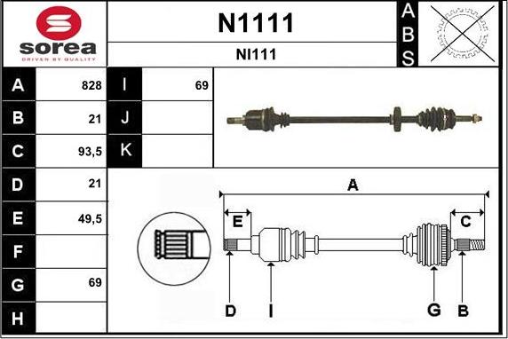 SNRA N1111 - Приводний вал autocars.com.ua