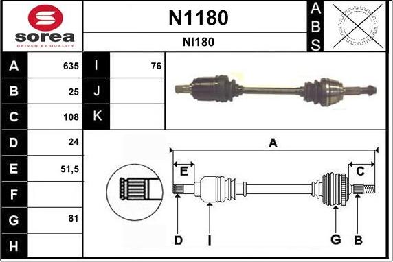 SNRA N1180 - Приводной вал avtokuzovplus.com.ua