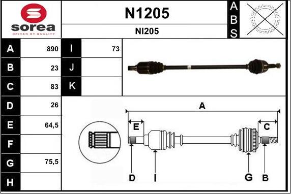 SNRA N1205 - Приводной вал avtokuzovplus.com.ua