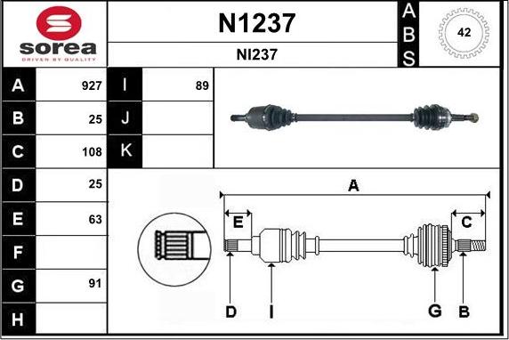 SNRA N1237 - Приводной вал avtokuzovplus.com.ua