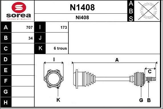 SNRA N1408 - Приводной вал avtokuzovplus.com.ua