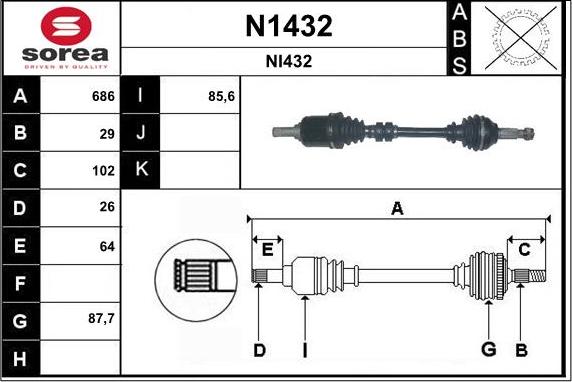 SNRA N1432 - Приводной вал autodnr.net