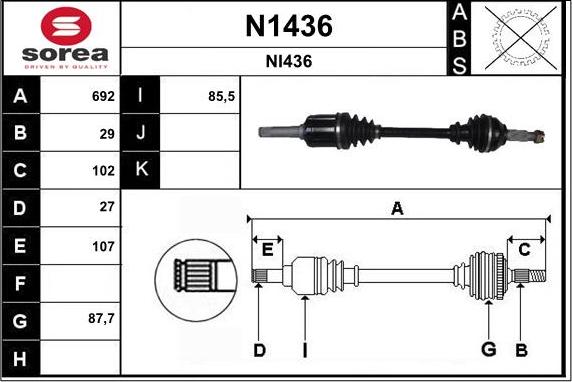 SNRA N1436 - Приводной вал autodnr.net