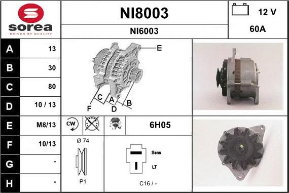 SNRA NI8003 - Генератор autocars.com.ua