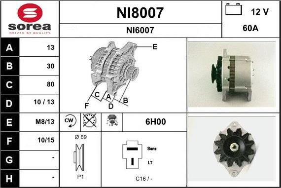 SNRA NI8007 - Генератор autocars.com.ua