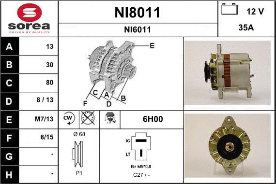 SNRA NI8011 - Генератор autocars.com.ua