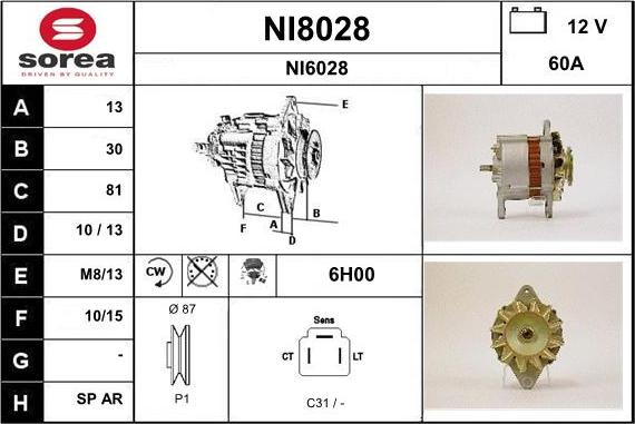 SNRA NI8028 - Генератор avtokuzovplus.com.ua