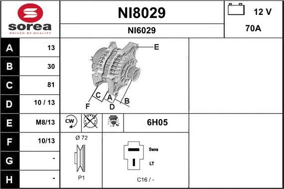 SNRA NI8029 - Генератор autocars.com.ua