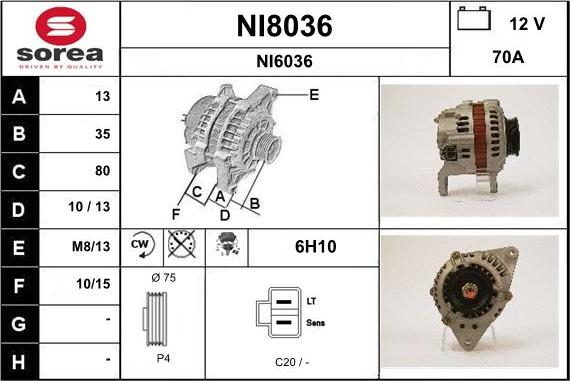 SNRA NI8036 - Генератор avtokuzovplus.com.ua