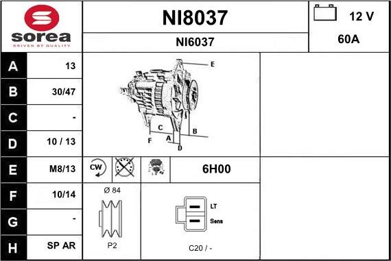 SNRA NI8037 - Генератор avtokuzovplus.com.ua