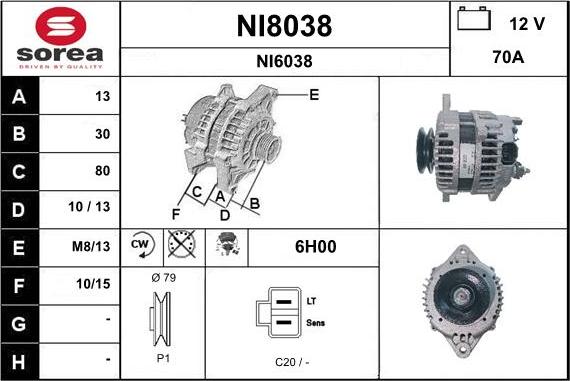 SNRA NI8038 - Генератор autocars.com.ua