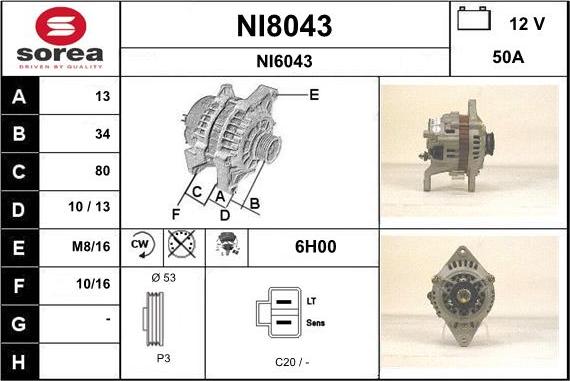 SNRA NI8043 - Генератор autocars.com.ua