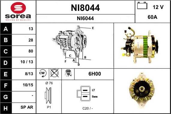 SNRA NI8044 - Генератор autocars.com.ua