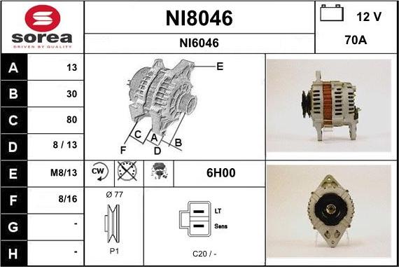 SNRA NI8046 - Генератор avtokuzovplus.com.ua