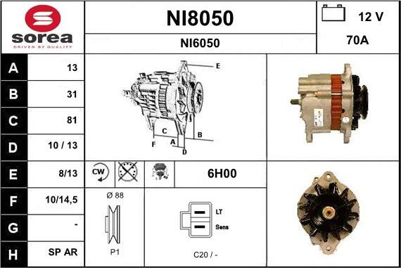 SNRA NI8050 - Генератор autocars.com.ua