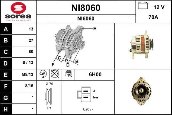 SNRA NI8060 - Генератор autocars.com.ua