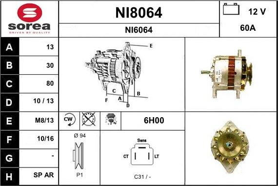 SNRA NI8064 - Генератор avtokuzovplus.com.ua