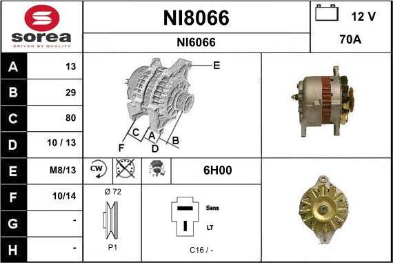 SNRA NI8066 - Генератор avtokuzovplus.com.ua