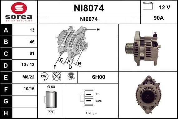 SNRA NI8074 - Генератор avtokuzovplus.com.ua