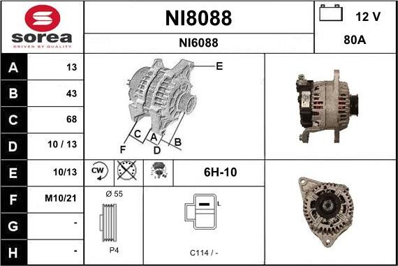 SNRA NI8088 - Генератор autocars.com.ua