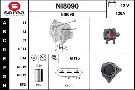 SNRA NI8090 - Генератор autocars.com.ua