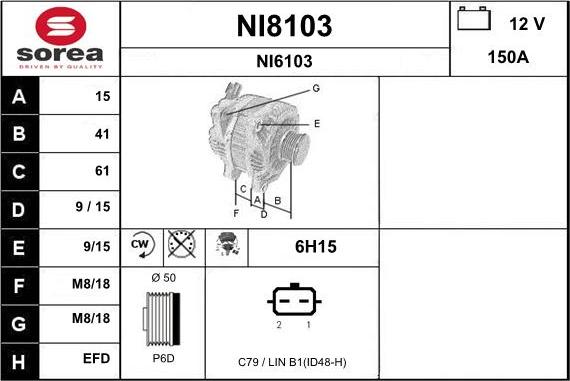 SNRA NI8103 - Генератор autocars.com.ua