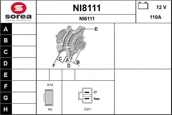 SNRA NI8111 - Генератор avtokuzovplus.com.ua