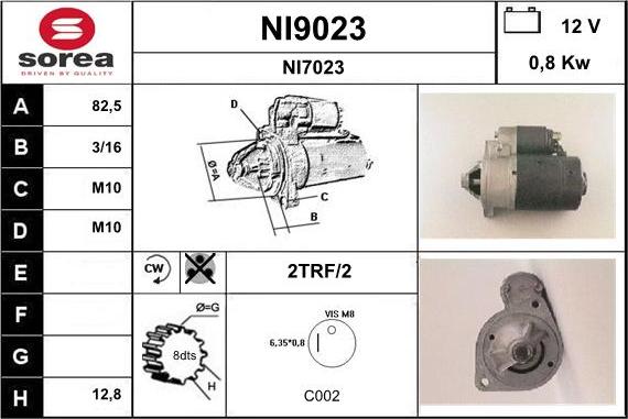 SNRA NI9023 - Стартер avtokuzovplus.com.ua