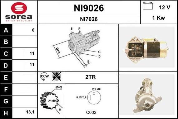 SNRA NI9026 - Стартер avtokuzovplus.com.ua