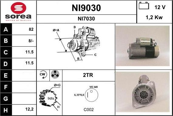 SNRA NI9030 - Стартер autocars.com.ua