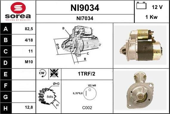 SNRA NI9034 - Стартер autocars.com.ua