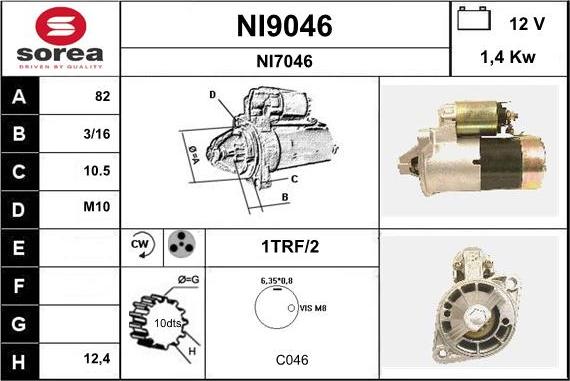 SNRA NI9046 - Стартер autocars.com.ua