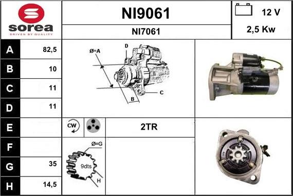 SNRA NI9061 - Стартер autocars.com.ua