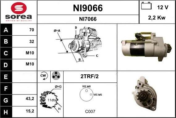 SNRA NI9066 - Стартер avtokuzovplus.com.ua