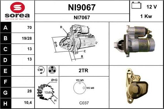 SNRA NI9067 - Стартер autocars.com.ua