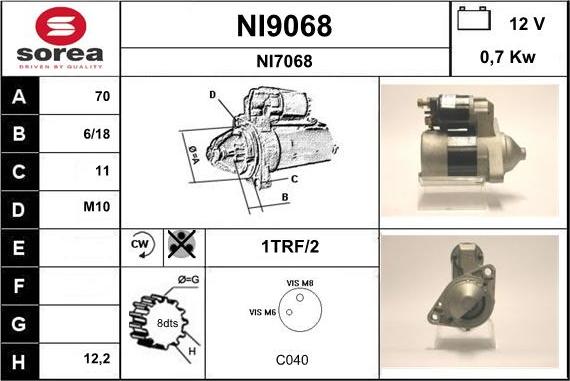 SNRA NI9068 - Стартер autocars.com.ua